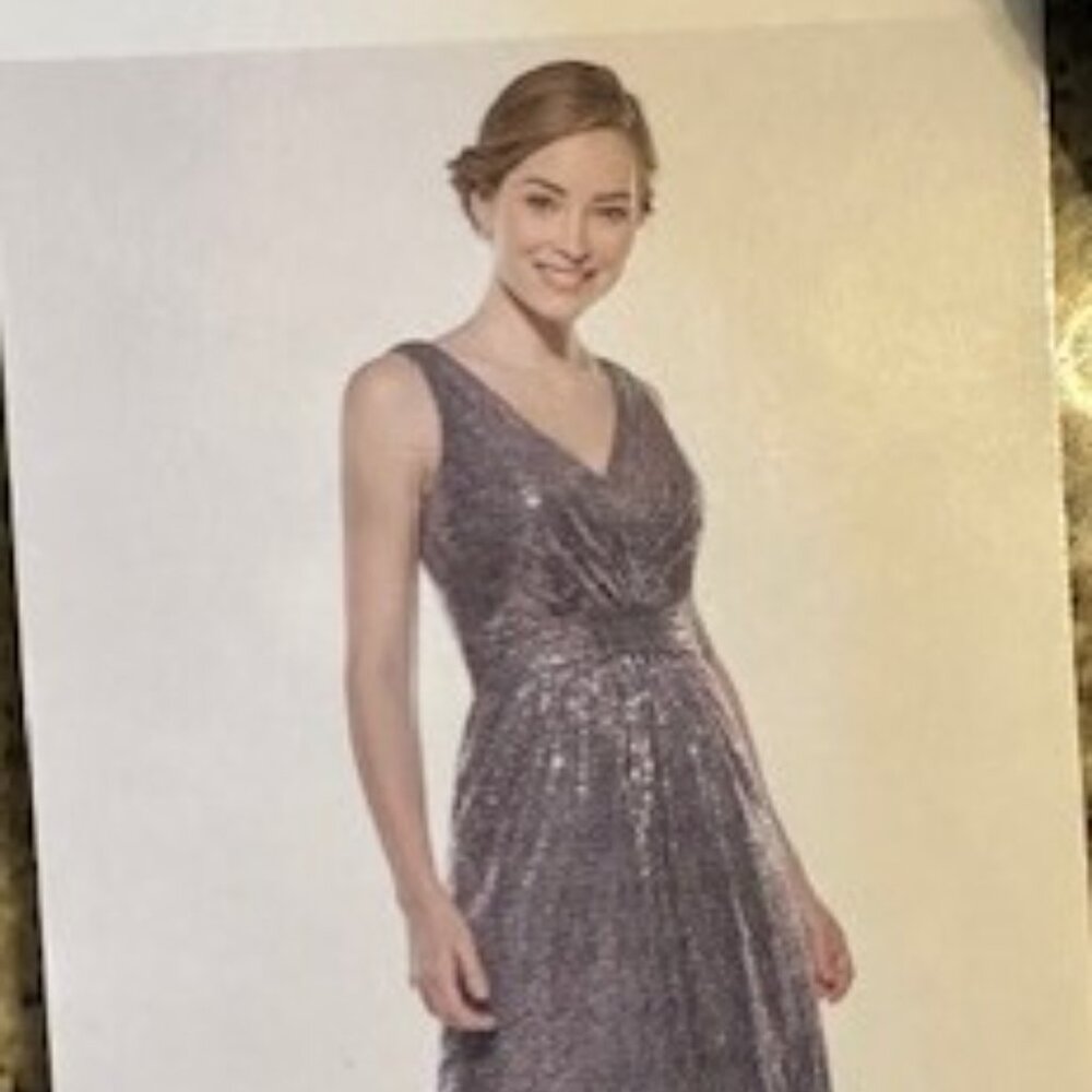 Jasmine Knee Length V-neck Sequin Dress  FD026   NWT Boutique - Picture 6 of 10